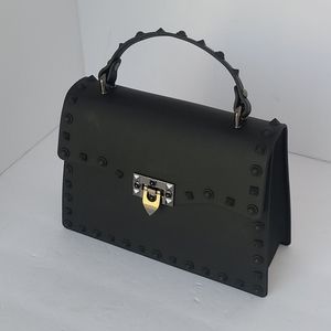Black studded shoulder purse